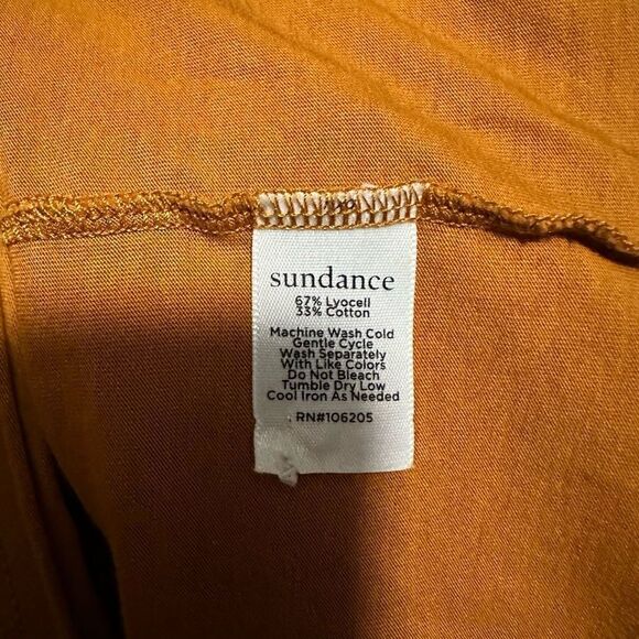 Sundance Button Sleeve Long Sleeve Top Size XS Burnt Yellow- Orange - Picture 5 of 6